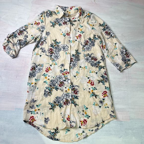 Entro Plum Floral Button Up Sleeveless Mini Dress main image 0